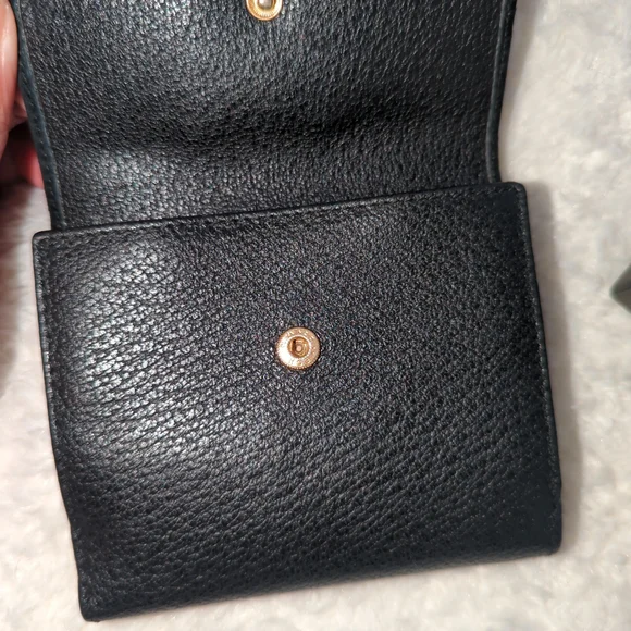 Gucci Black Leather Suede Bi Fold Wallet Bamboo Horsebit Authentic W/ Box + Tote - Picture 4 of 5